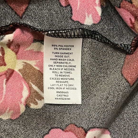 Halogen Womens Dark Floral Top Size 4X Bishop Sleeves Office Bloomcore Heavy - Picture 10 of 12